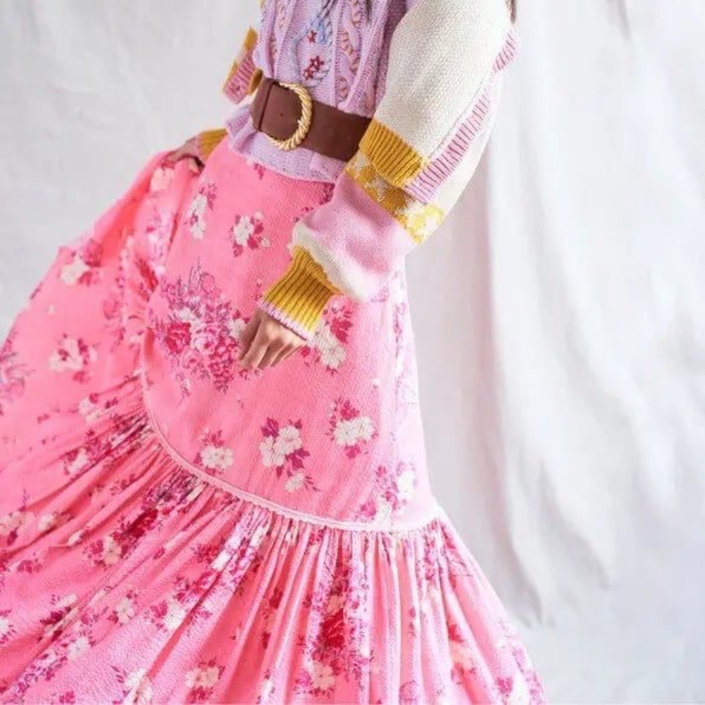 LOVESHACKFANCY  Lockwood Skirt in pink size 00 - Picture 3 of 9